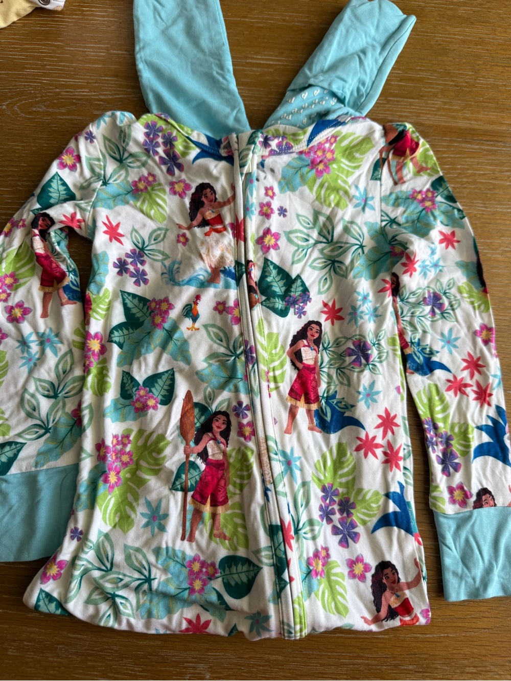 Posh Peanut Girls Moana Print Hoodie - White, Aqua, Green, Pink NWT 3T zippy